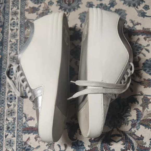 CHANEL Women's Metallic Silver Sneakers - Picture 8 of 17